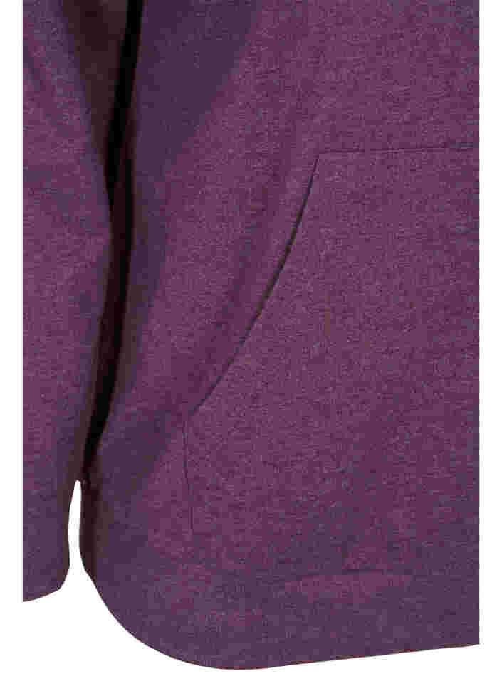 Sweatshirt mit Reißverschluss und Kapuze, Blackberry Wine, Packshot image number 3