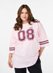 Oversize College-T-Shirt mit 3/4-Ärmeln, Pink, Model image number 0