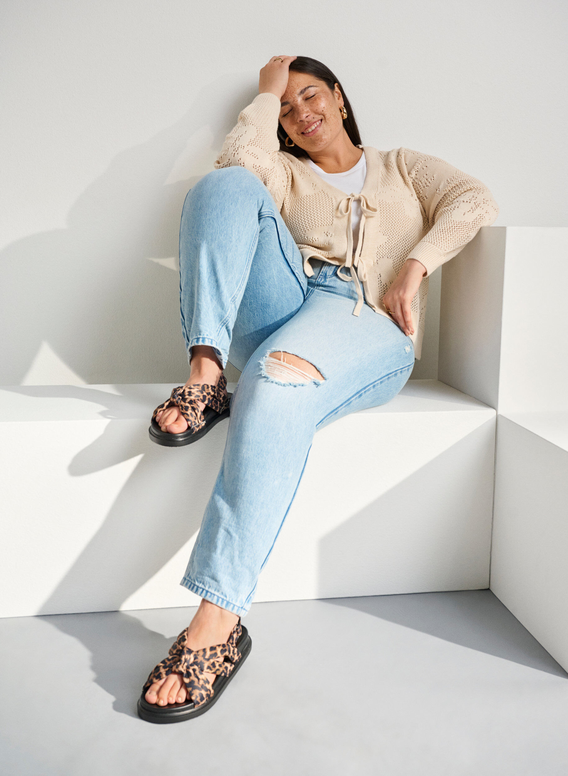 Extra Weite - Extra Weite - Sandale mit Knotendetail