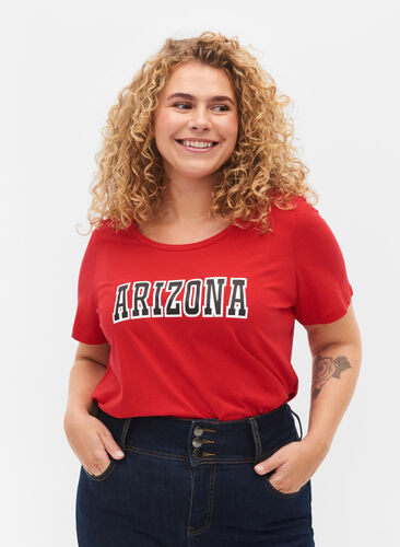 Baumwoll-T-Shirt mit Aufdruck, Chinese Red Arisona, Model image number 0