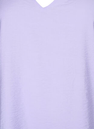 Viskose Bluse mit kurzen Ärmeln und V-Ausschnitt, Lavender, Packshot image number 2