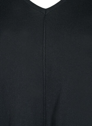 Einfarbiges Strickkleid mit langen Ärmeln, Black, Packshot image number 2
