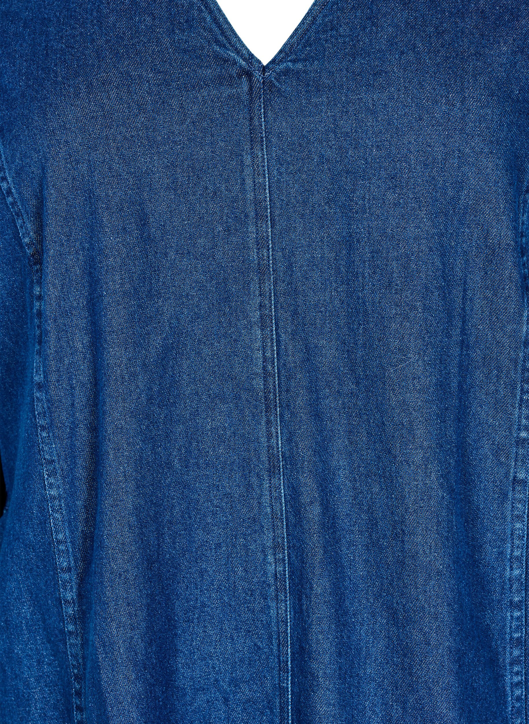 Zizzi Jeanskleid mit 3/4-&Auml;rmeln, Blau, Packshot image number 2