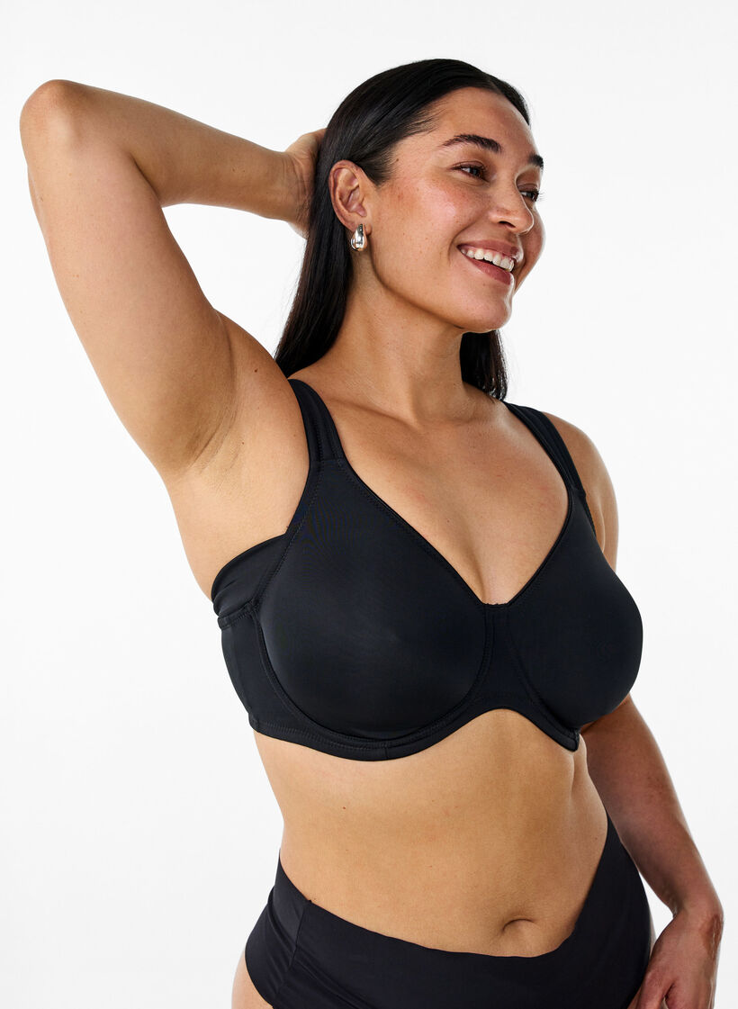 Komfort-BH mit B&uuml;gel und vorgeformten Cups, Schwarz, Model image number 0