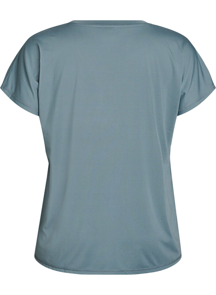 Lockeres Trainings-T-Shirt mit V-Ausschnitt, Grau, Packshot image number 1