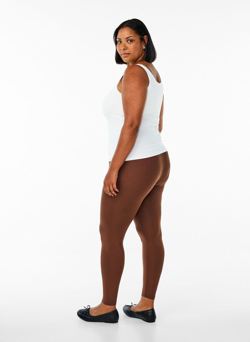 Basic Leggings aus Viskose, Braun, Model image number 2