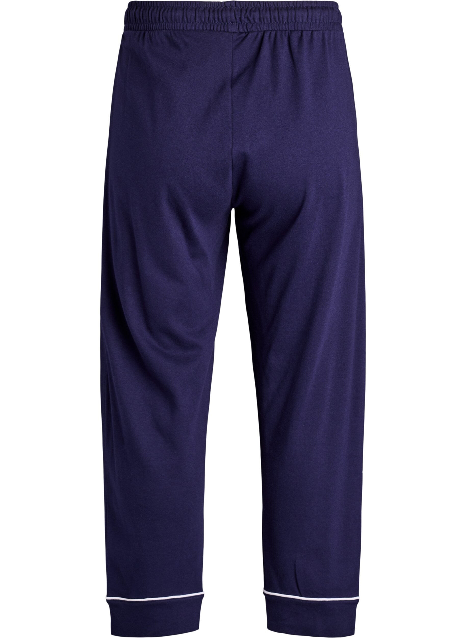 Zizzi Baumwoll-Pyjamahose mit hohem Bund, Blau, Packshot image number 1
