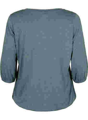 Melange-Bluse mit V-Ausschnitt, Sea Pine Mélange, Packshot image number 1