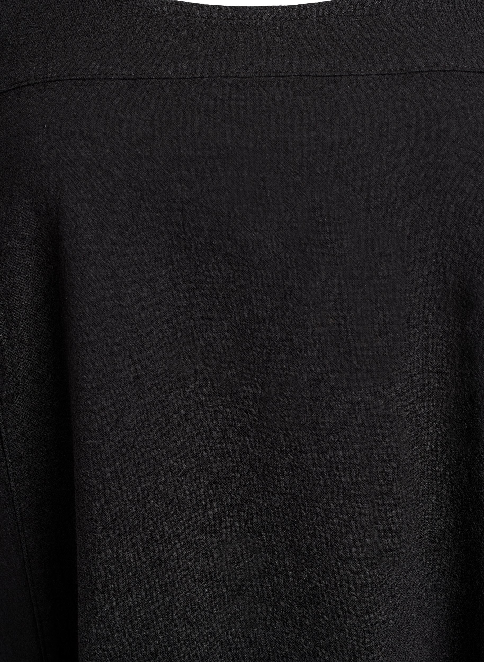 Zizzi Baumwollkleid mit kurzen &Auml;rmeln, Schwarz, Packshot image number 2