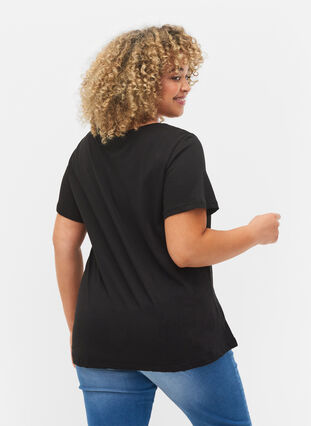 Kurzärmeliges Baumwoll-T-Shirt, Black Change, Model image number 1