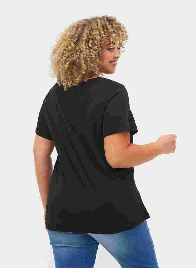 Kurzärmeliges Baumwoll-T-Shirt, Black Change, Model image number 1