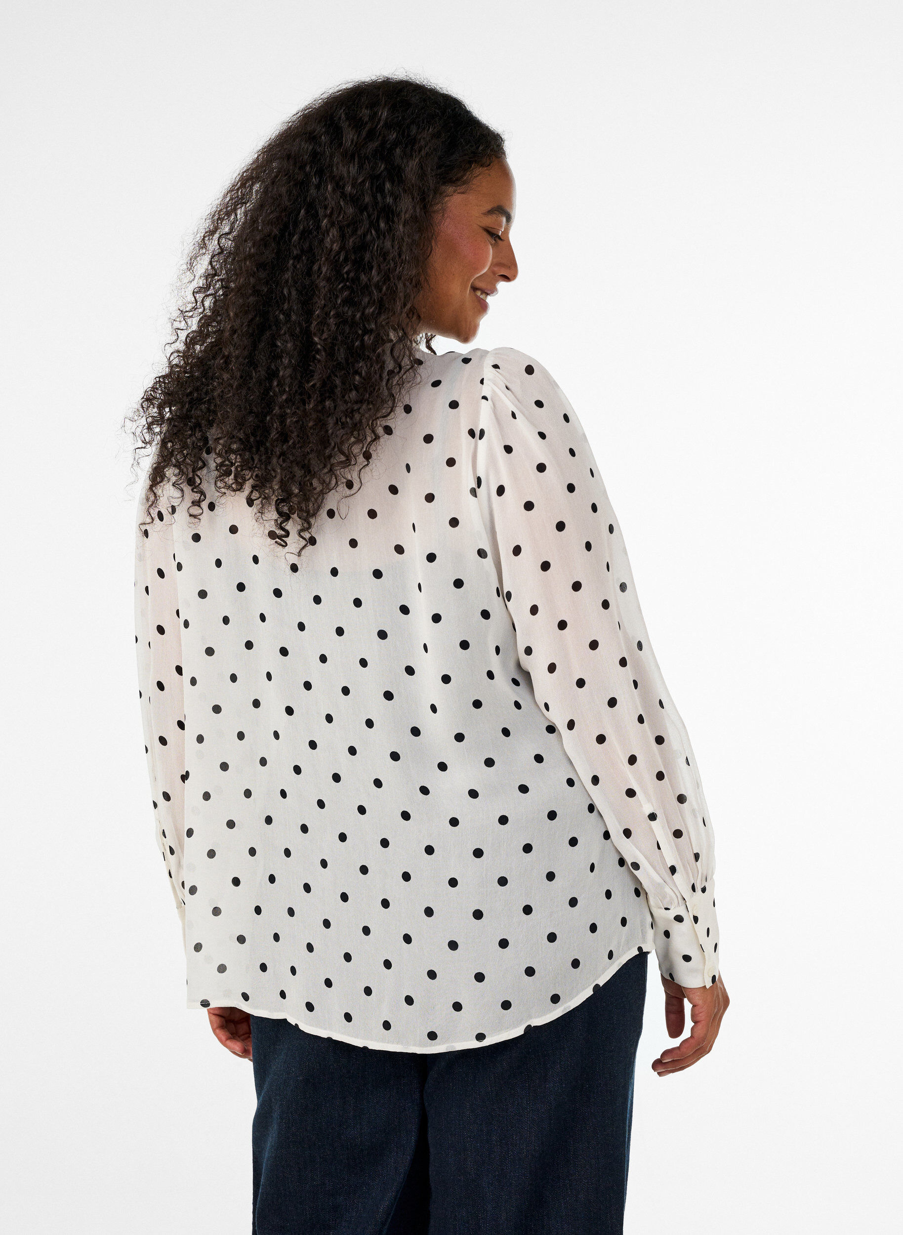 ZizziBluse aus Viskose mit R&uuml;schenkragen, Wei&szlig;, Model image number 2