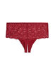 Schrittfreier Hipster-String mit Spitze und hoher Taille, Rot, Packshot image number 1