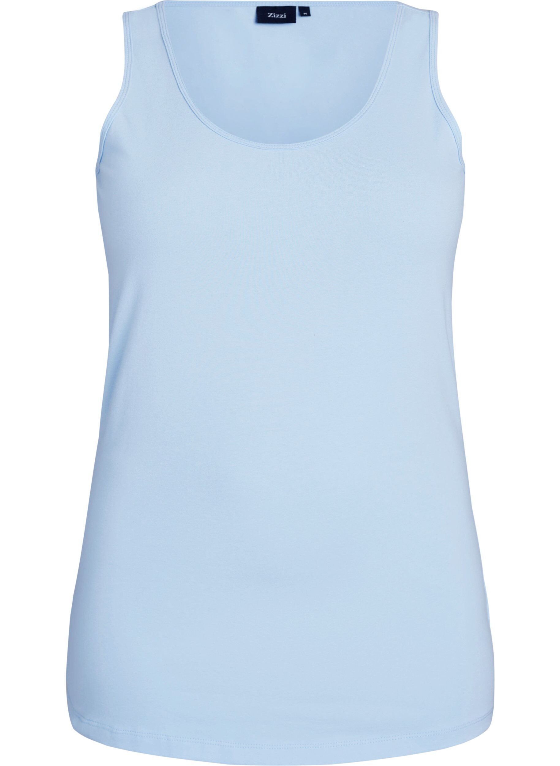 Einfarbiges Basic Top aus Baumwolle