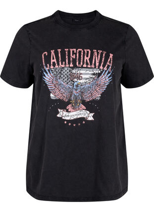 T-Shirt aus Bio-Baumwolle mit Adlermotiv, Grey California, Packshot image number 0