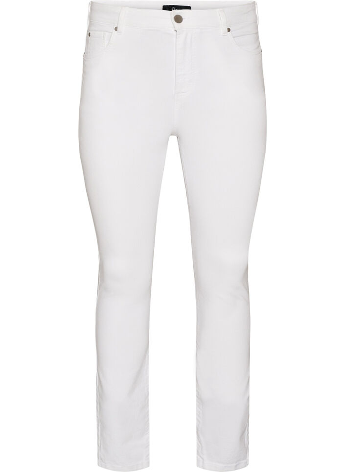 Amy Super Slim Fit Jeans mit hoher Taille, Wei&szlig;, Packshot image number 0