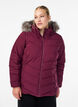 Kurze Steppjacke mit Kapuze, Dunkles Bordeaux, Model image number 0