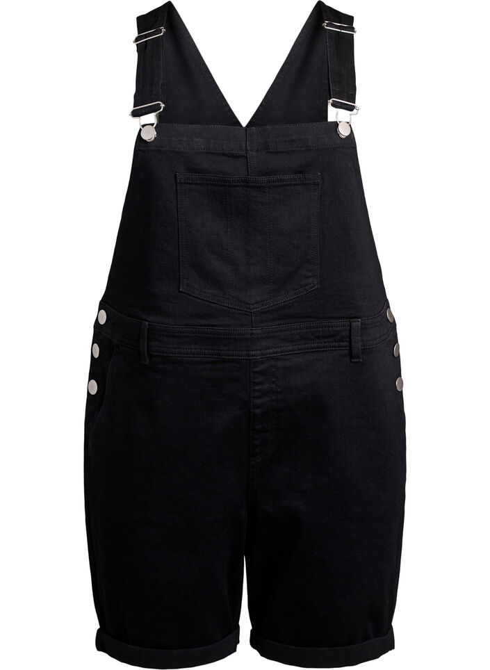 Denim Overalls Kurze Hosen, Schwarz, Packshot image number 0