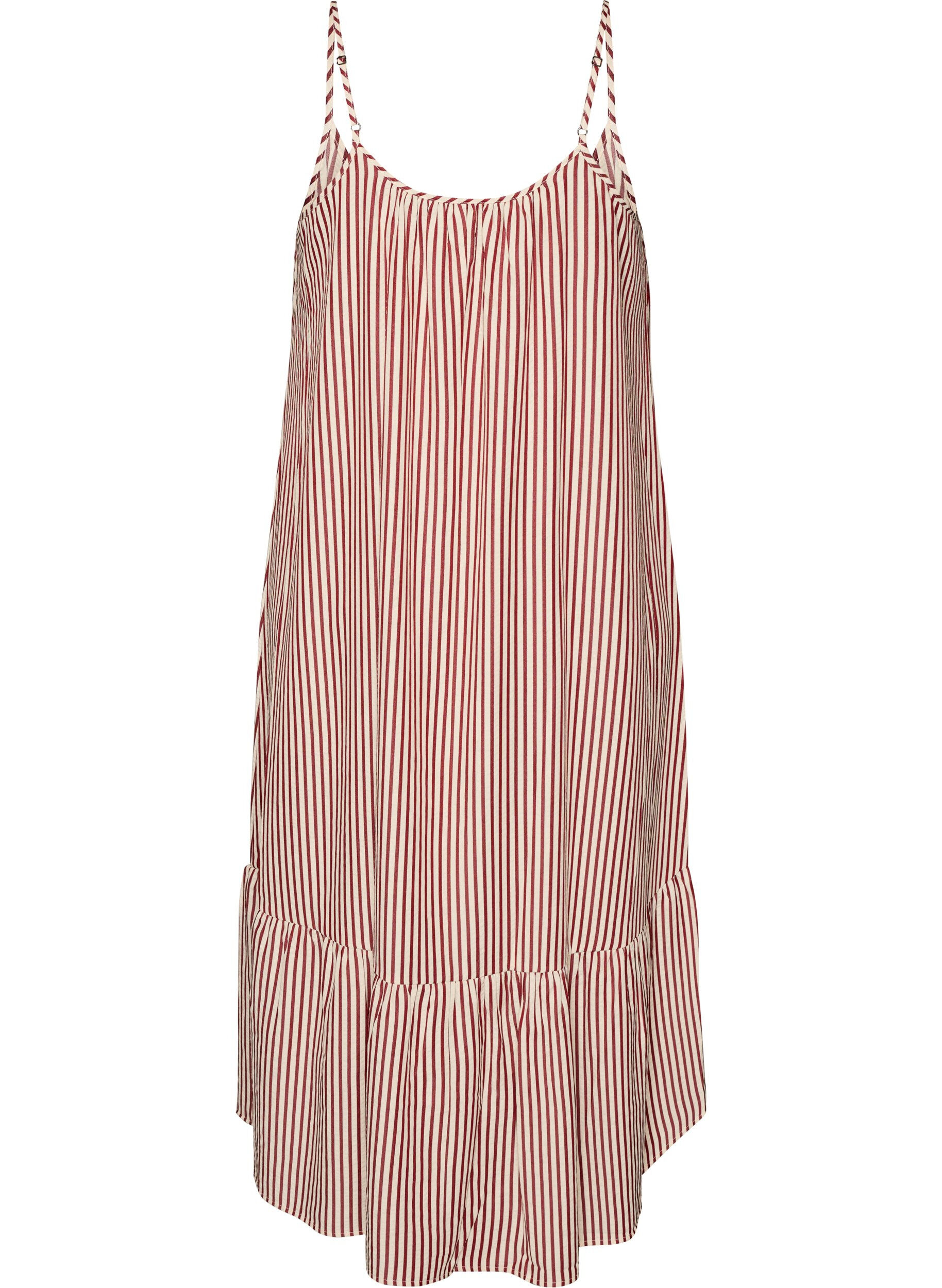 ZizziSommerkleid mit Streifen und A-Linie, Rot, Packshot image number 1