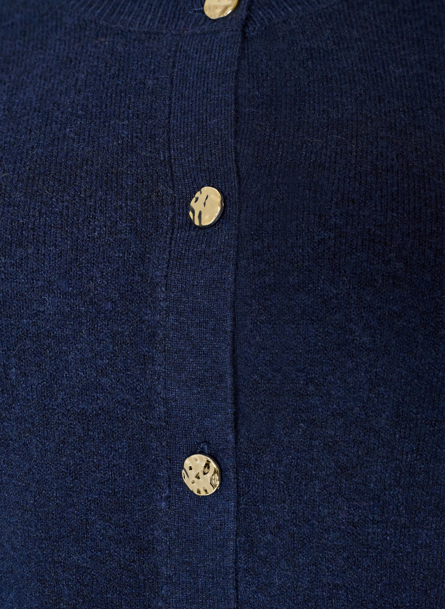 ZizziStrickjacke aus weichem Strick mit goldfarbenen Kn&ouml;pfen, Blau, Packshot image number 2