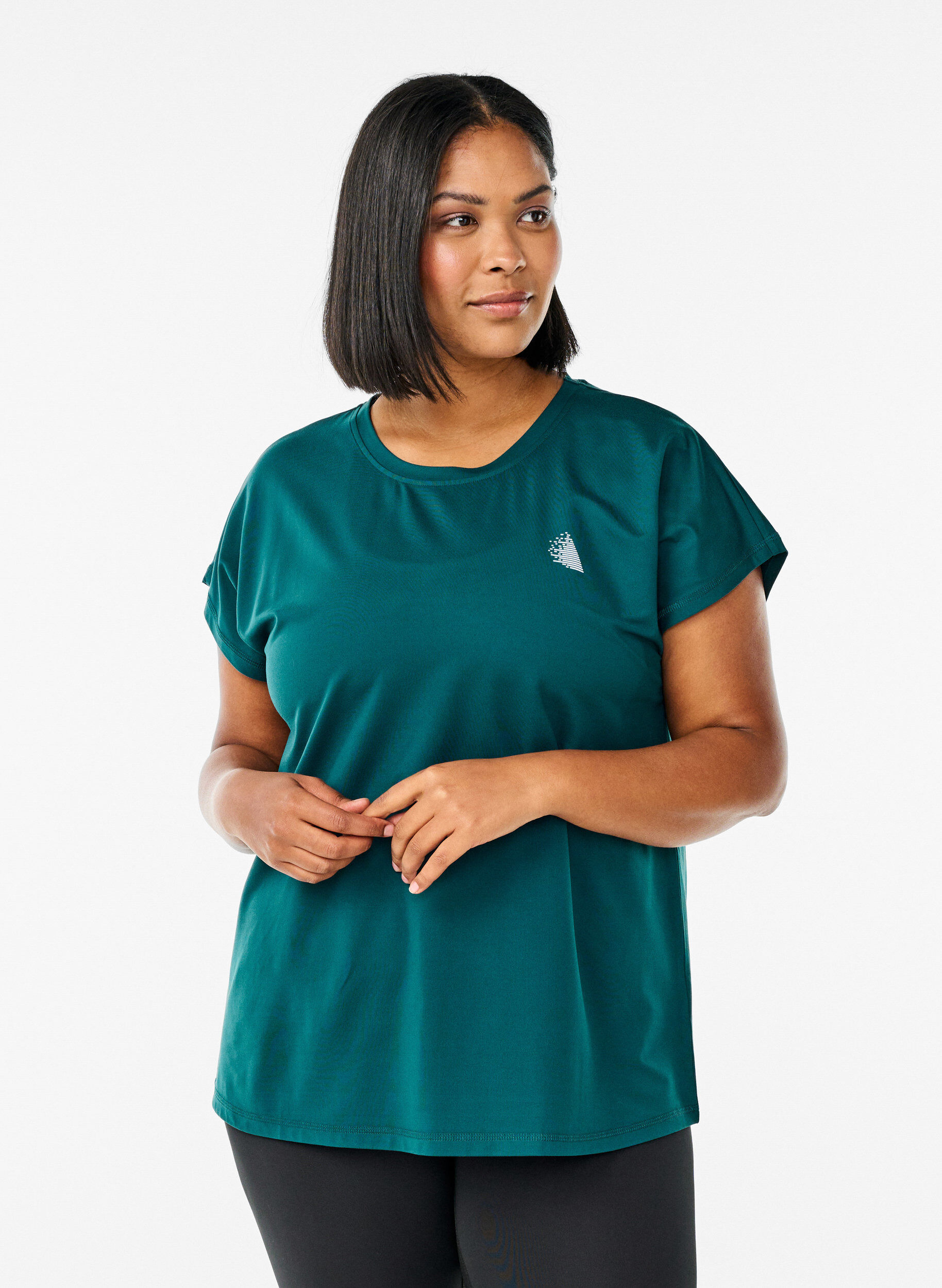 Zizzi Einfarbiges Trainings-T-Shirt, Gr&uuml;n, Model image number 0