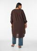 Lange Bluse aus Leinen und Viskose, Braun, Model image number 1
