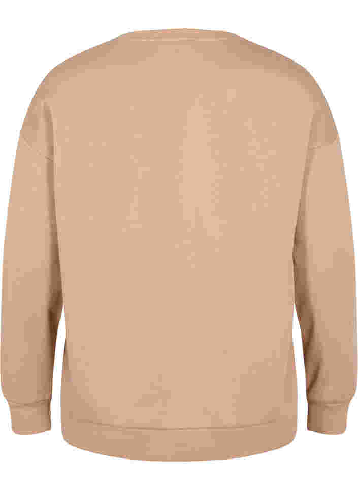 Sweatshirt mit sportlichem Aufdruck, Tannin, Packshot image number 1