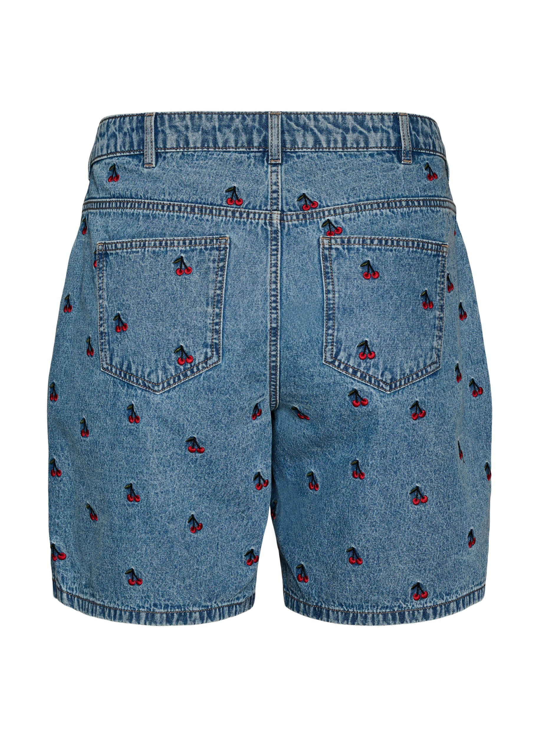 Zizzi Bestickte Denimshorts, Blau, Packshot image number 1