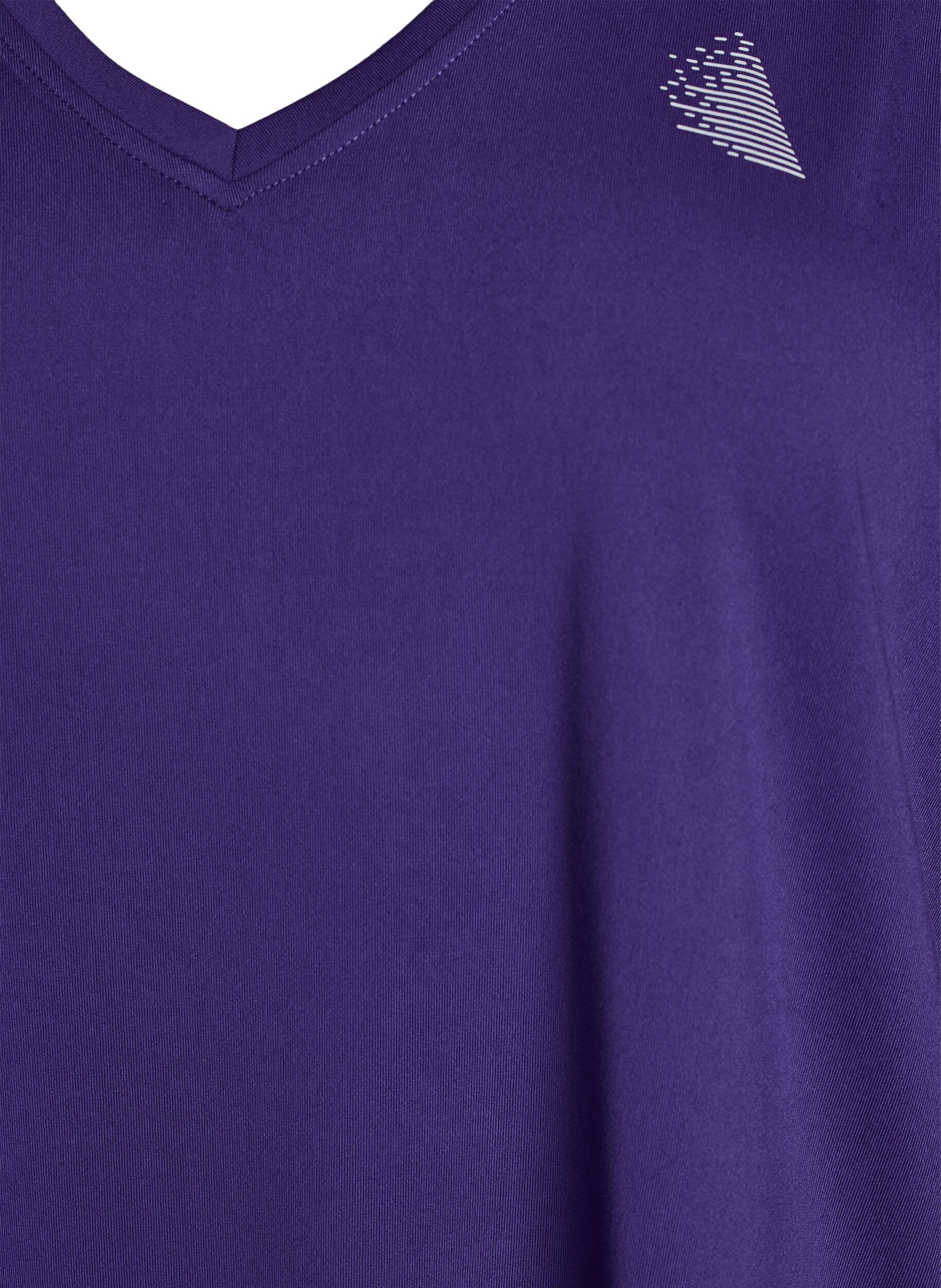 Zizzi Trainingstop mit V-Ausschnitt, Purple, Packshot image number 2