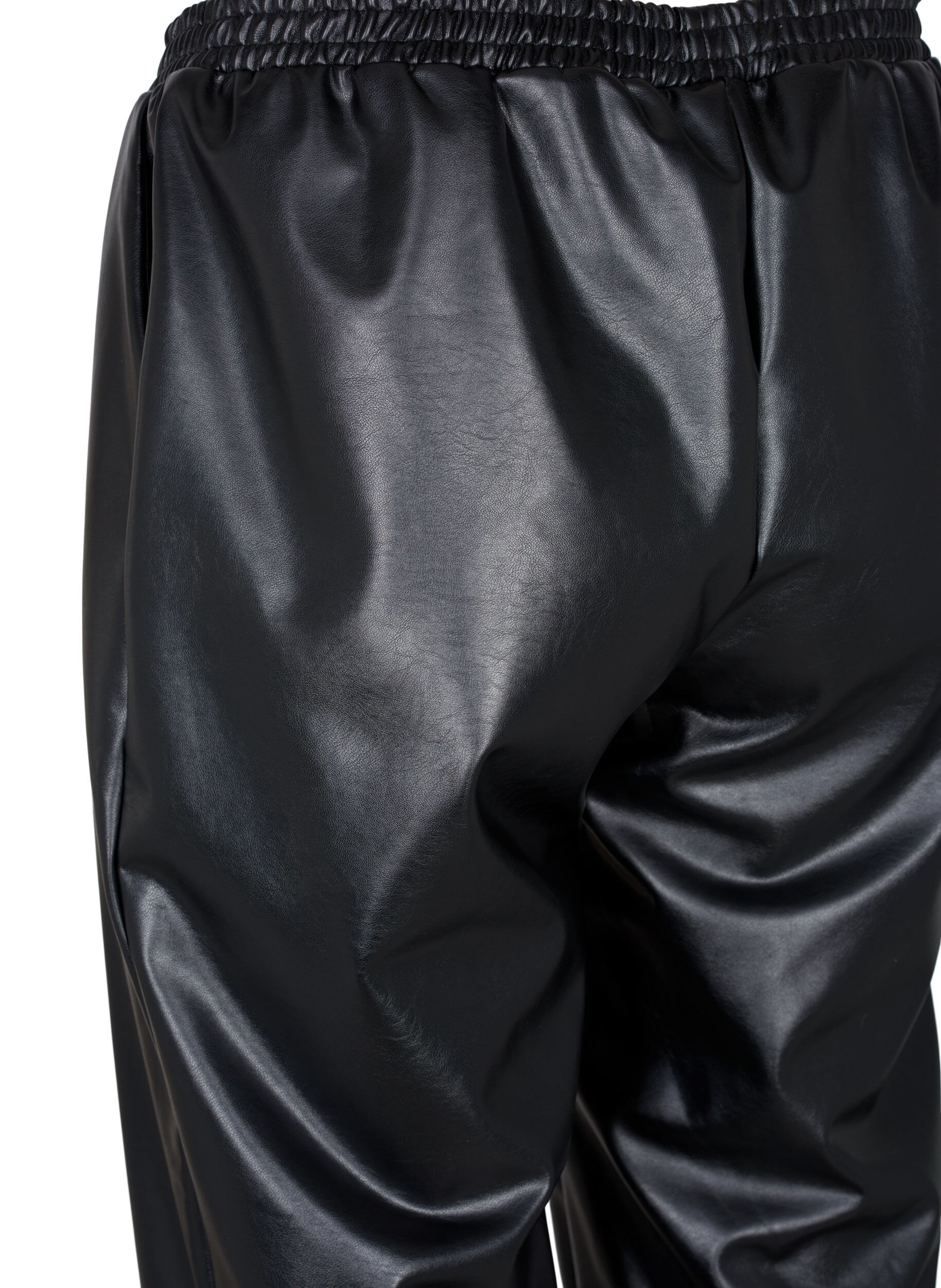 Zizzi Kunstlederhose mit Taschen, Black, Packshot image number 3