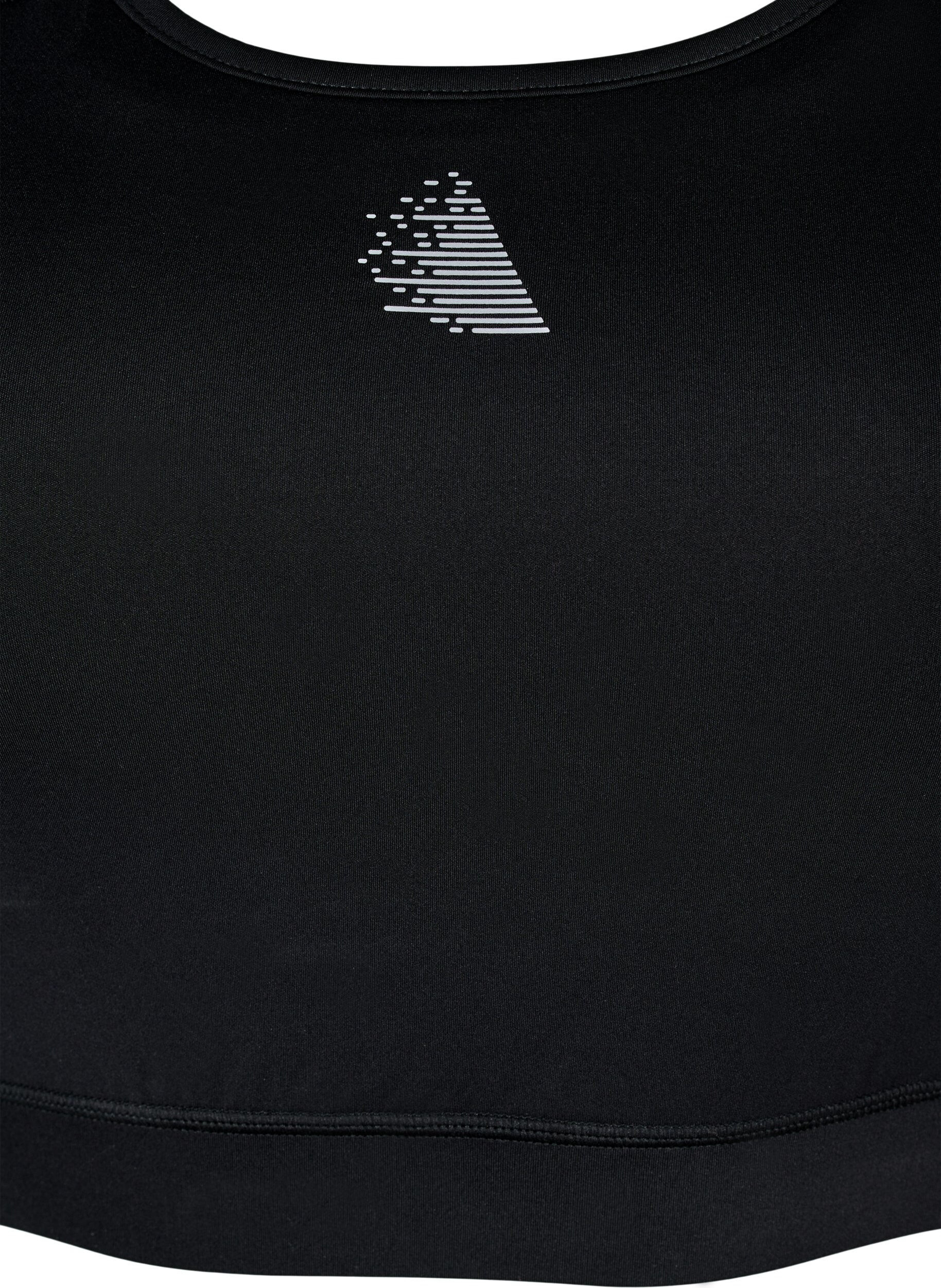 Zizzi Sport-BH mit Tasche auf der Vorderseite, Schwarz, Packshot image number 2