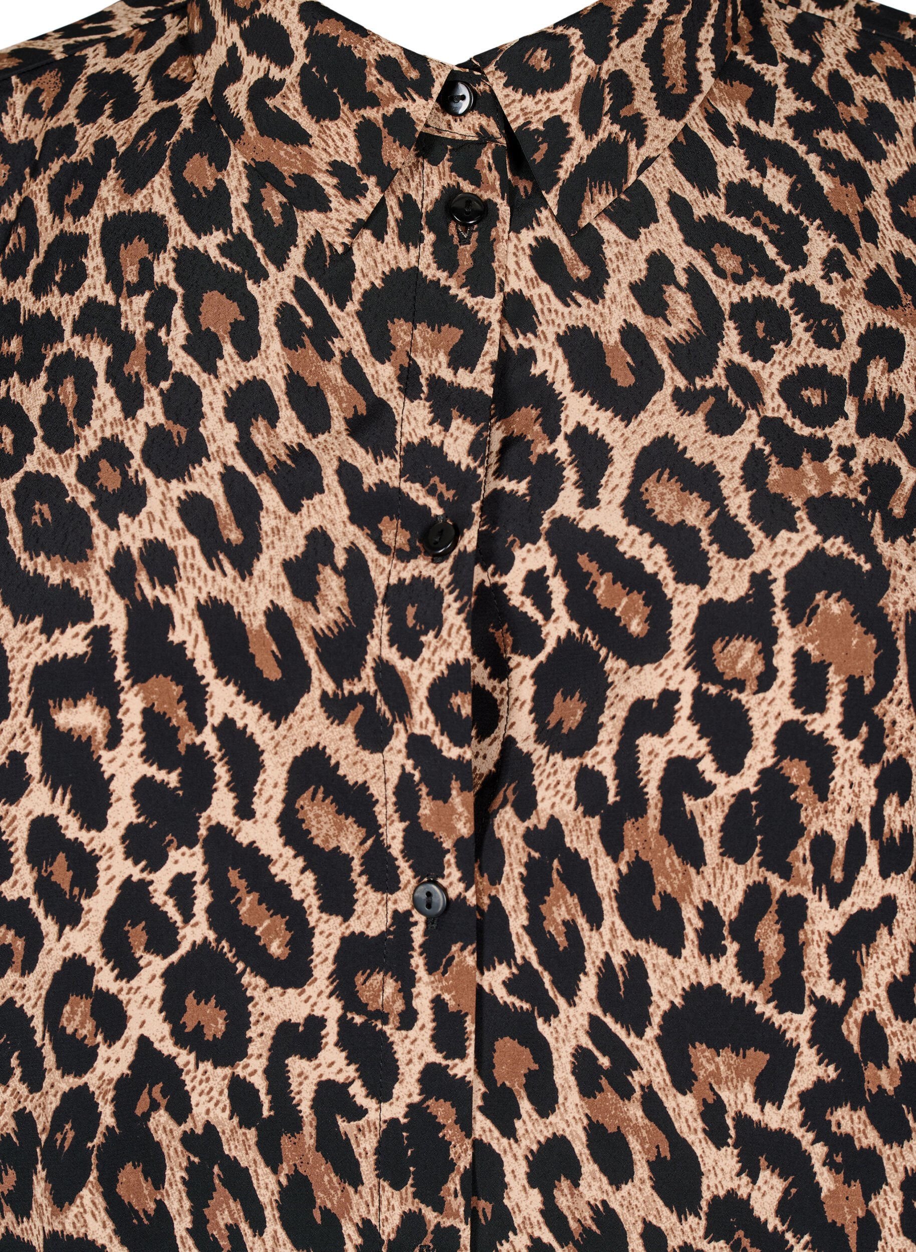 Zizzi Bluse mit Leopardenmuster, Braun, Packshot image number 2
