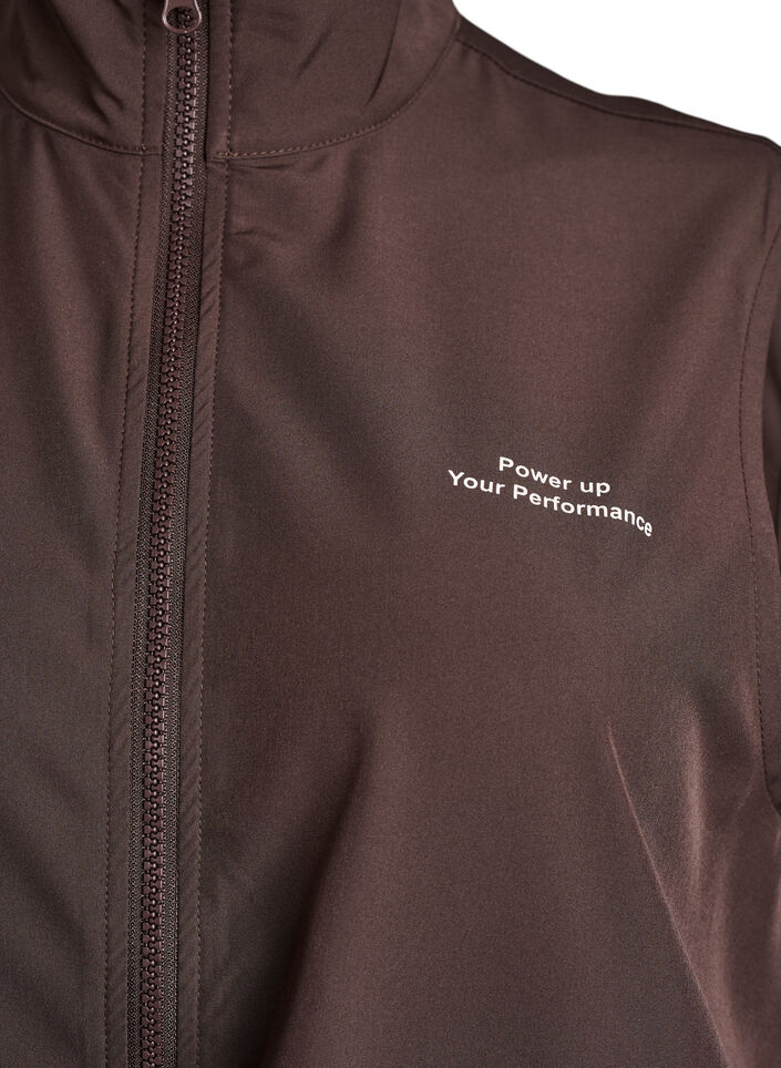 Ärmellose Weste mit Gummizug in der Taille, Braun, Packshot image number 2