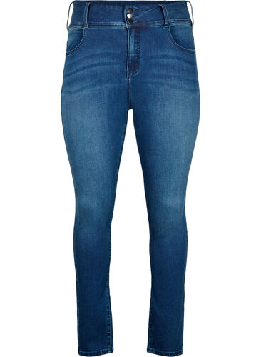 Super schlanke Bea Jeans mit extra hoher Taille, Blue denim, Packshot image number 0