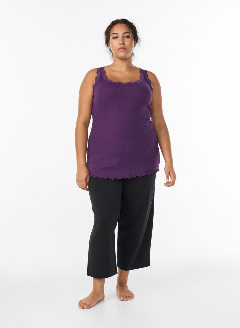 Spitzentop, Lila, Model image number 1