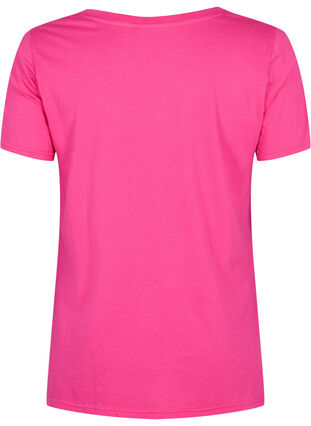 Baumwoll-T-Shirt mit kurzen Ärmeln, Shocking Pink FAITH, Packshot image number 1