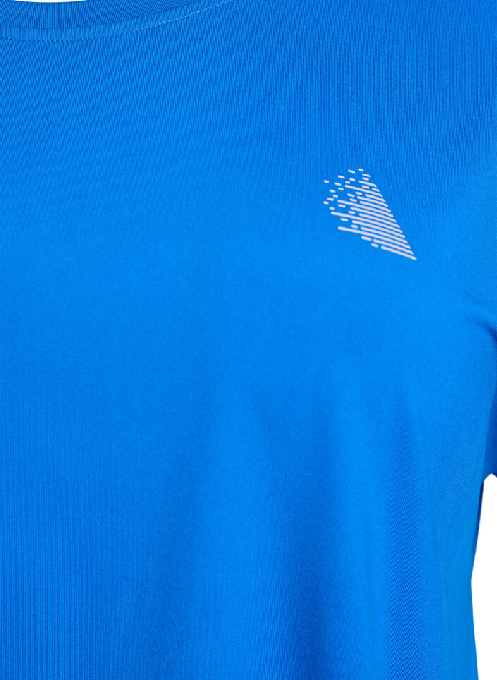 Einfarbiges Trainings-T-Shirt, Blau, Packshot image number 2