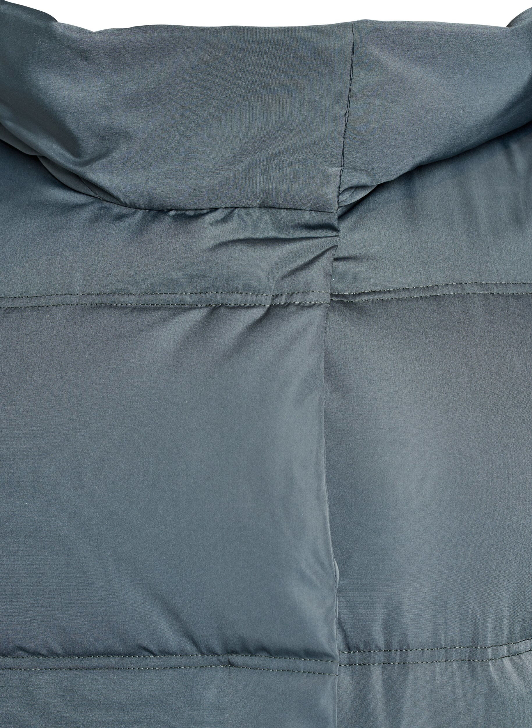 Zizzi Lange Steppjacke mit Kapuze, Blau, Packshot image number 2