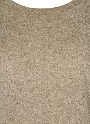 Einfarbige Bluse mit langen Ärmeln, Caramel Cream, Packshot image number 2