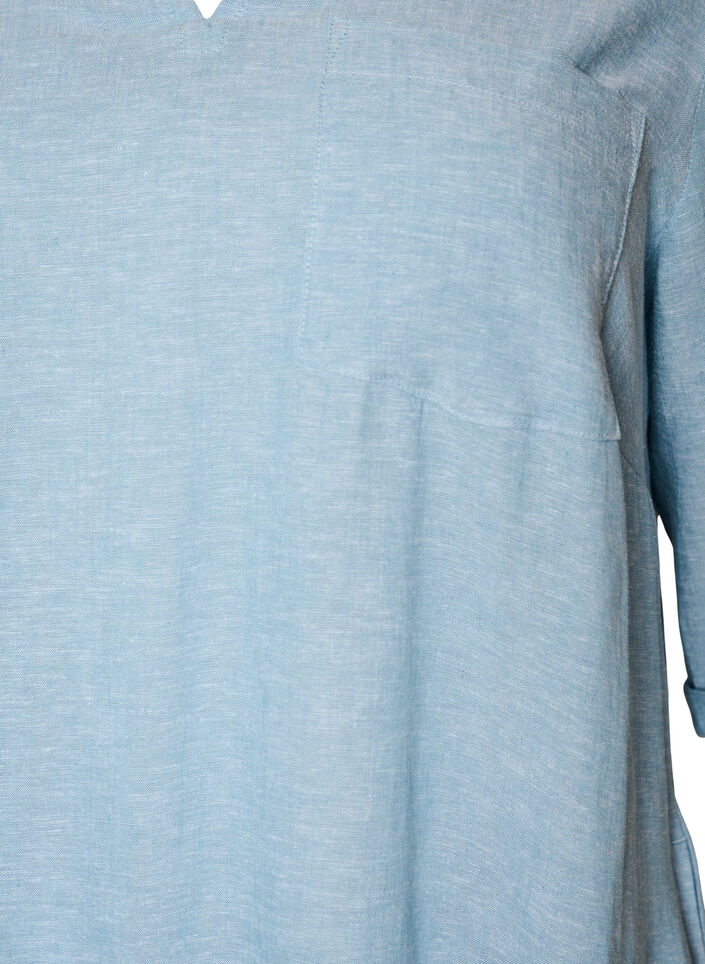 Tunika aus Leinen und Viskose mit A-Linie, Blau, Packshot image number 2