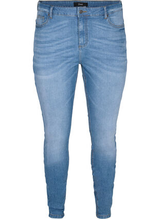 Emily Jeans mit Slim Fit und normaler Taillenhöhe, Blue denim, Packshot image number 0