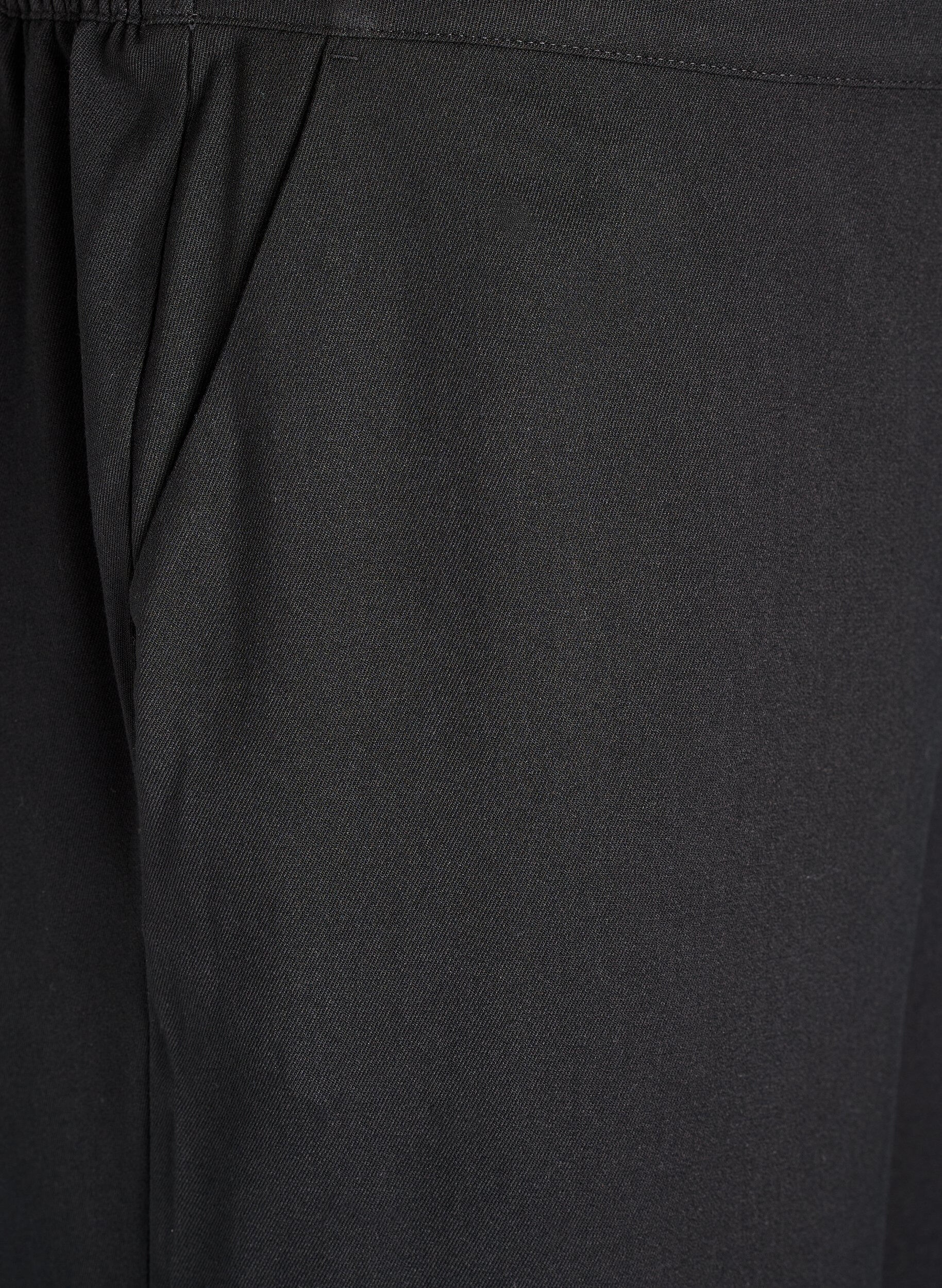 Zizzi Weite Hose mit hoher Taille, Schwarz, Packshot image number 2