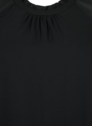 Bluse mit asymmetrischem Saum und 3/4 Ärmeln, Black, Packshot image number 2