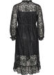 Kleid aus Spitze mit Wickelrock und R&uuml;schen, Schwarz, Packshot image number 1