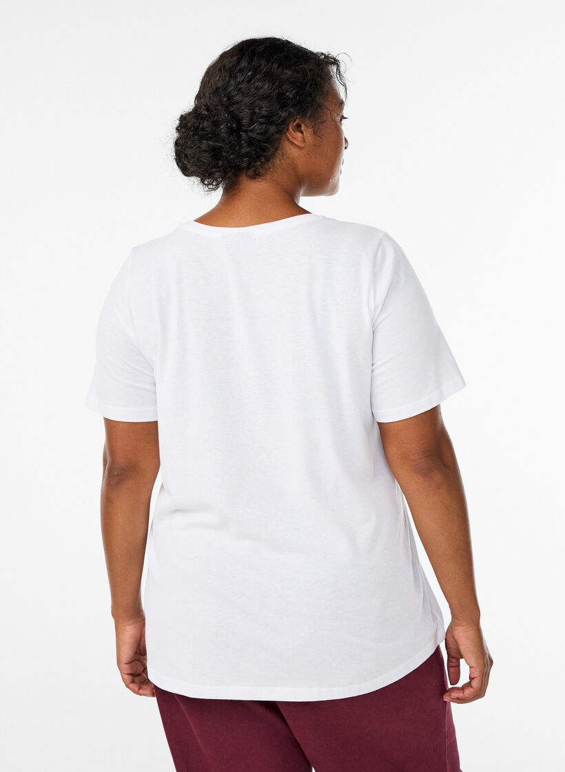 T-Shirt mit Print, Wei&szlig;, Model image number 2