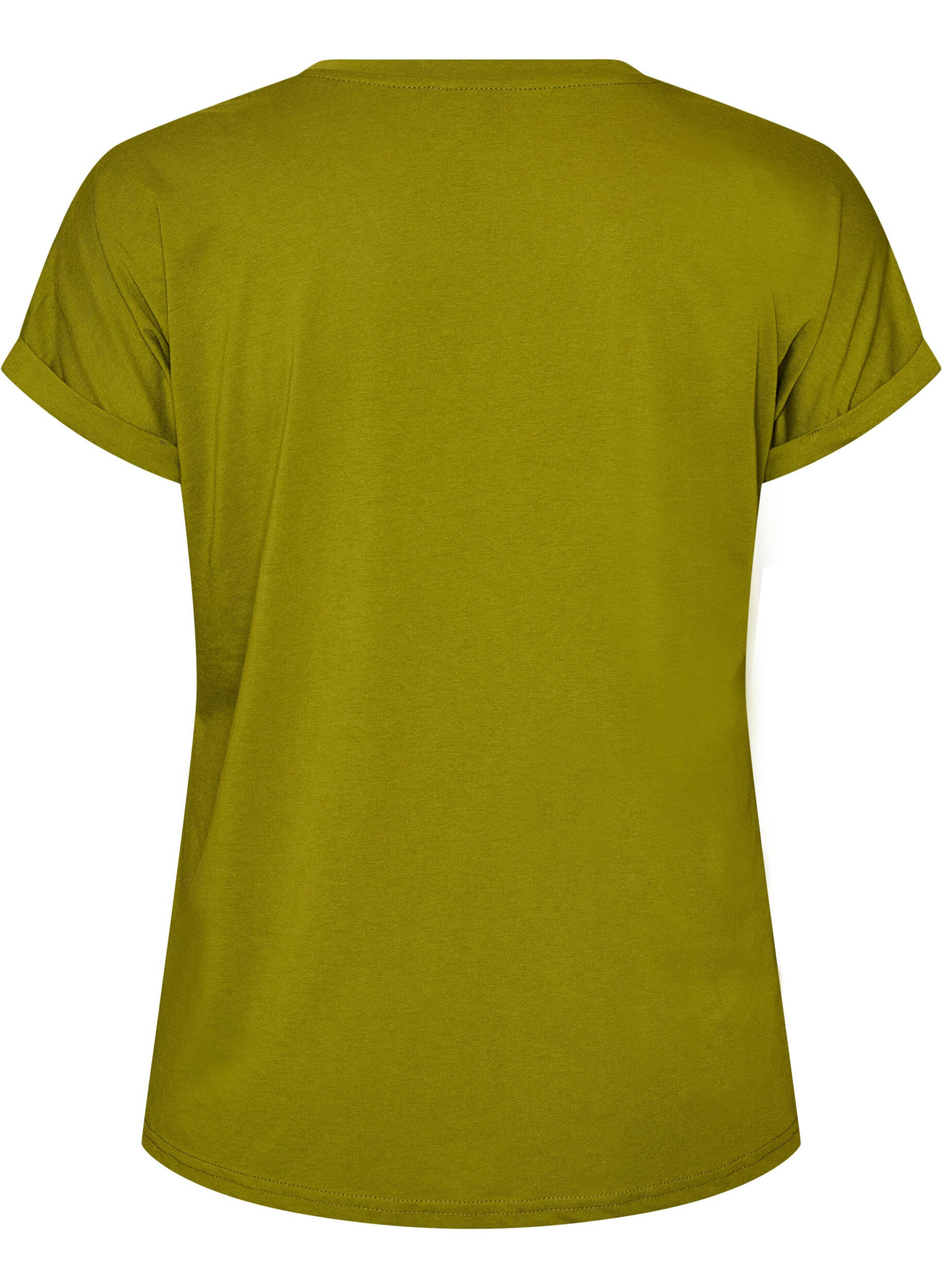 ZizziKurz&auml;rmeliges T-Shirt aus einer Baumwollmischung, Gr&uuml;n, Packshot image number 1