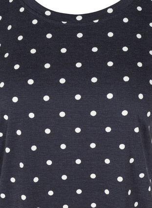 T-Shirt mit Punkten und Puffärmeln, NS w. White Dots, Packshot image number 2