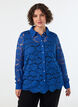 Spitzenbluse mit Perlenkn&ouml;pfen, Blau, Model image number 0