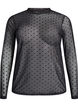 Bluse aus Mesh mit Punkten, Schwarz, Packshot image number 0