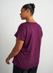 Lockeres Trainings-T-Shirt mit V-Ausschnitt, Lila, Model image number 2